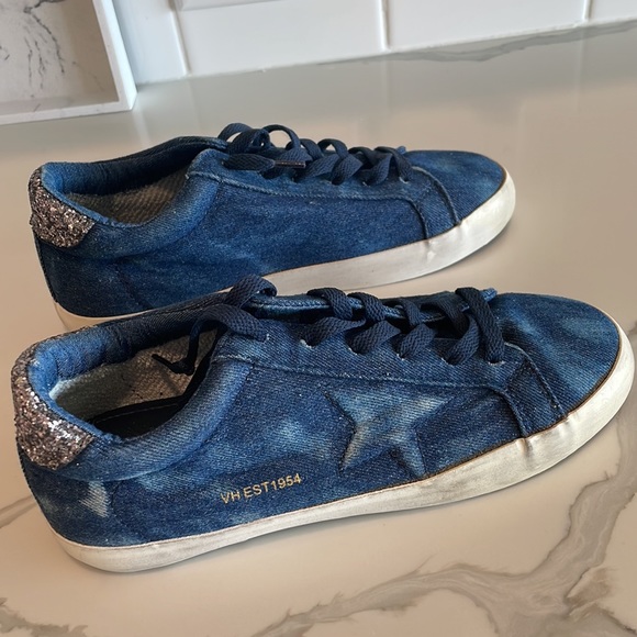 Shoes - New Never Worn Vintage Dark Blue Washed Denim Sneakers Size 6